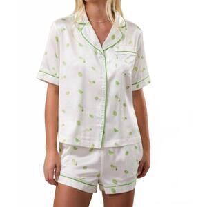 NEW LE LIS happy hour pajama set in white